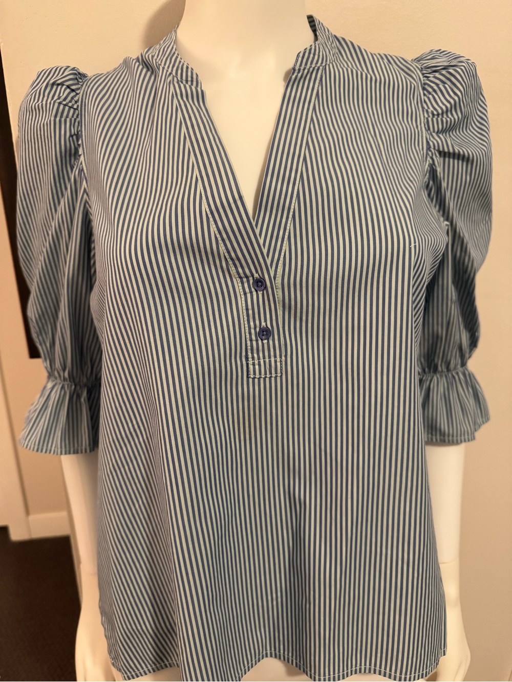 National Ltd Striped Puff Sleeve Top - MINT!
